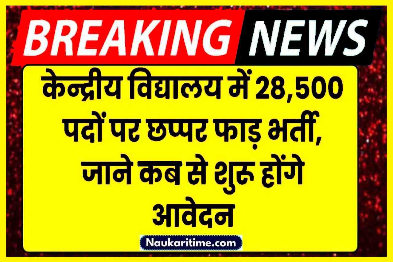 KVS School Vacancy: केन्द्रीय विद्यालय में 28,500 पदों पर छप्पर फाड़ भर्ती, जाने कब से शुरू होंगे आवेदन 1 KVS School Vacancy