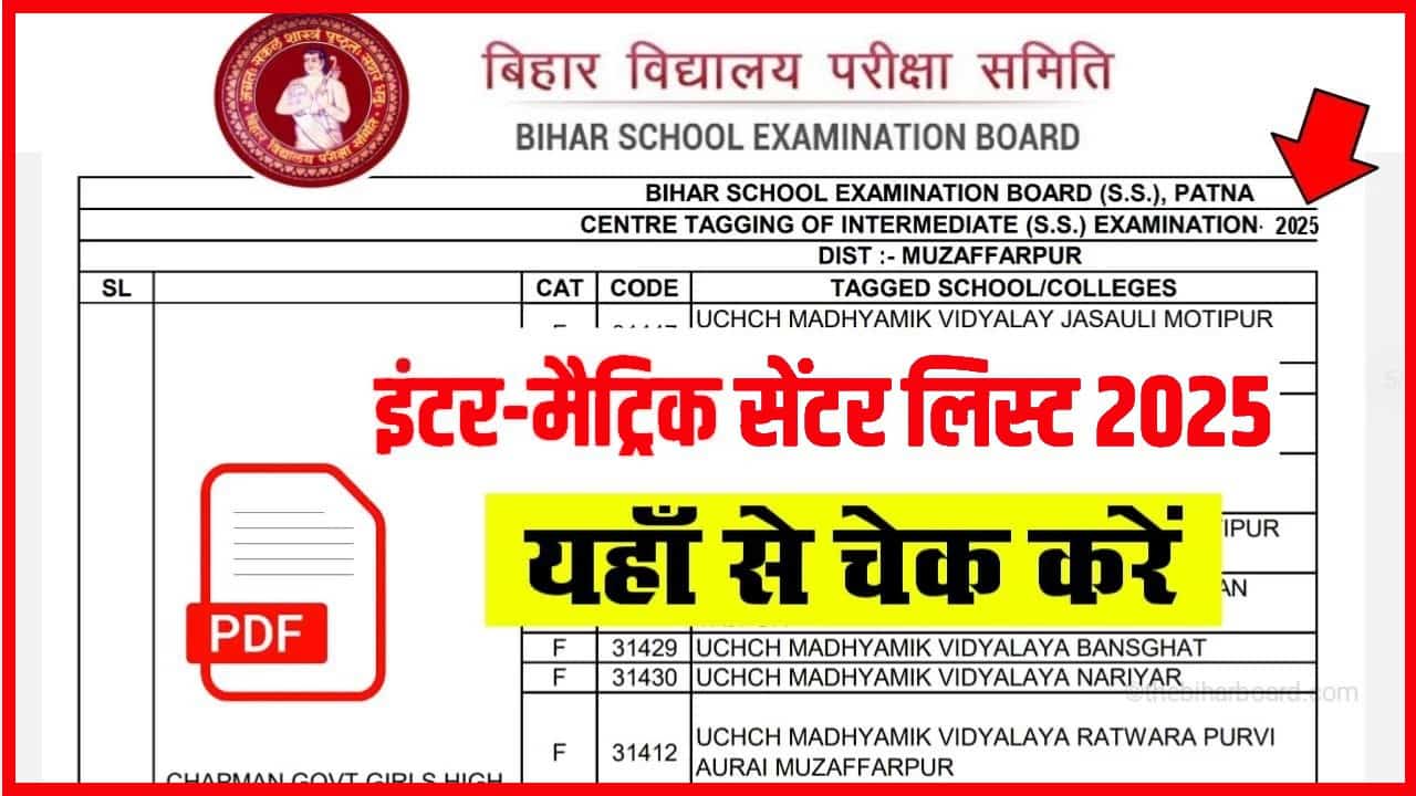 Bihar Board 12th 10th Exam Center List 2025: इंटर-मैट्रिक 1500 परीक्षा केंद्र बनाए गये, यहाँ से देखें सेंटर लिस्ट @biharboardonline.com 1 ihar Board 12th 10th Exam Center List 2025